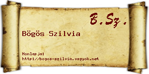 Bögös Szilvia névjegykártya