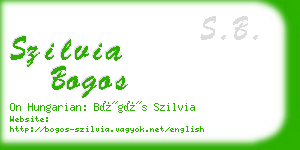 szilvia bogos business card